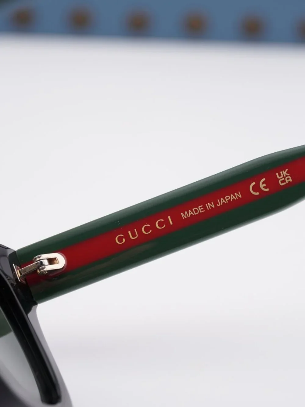 Gucci GG1991S 001 Square Sunglasses - Shiny Black/Red/Grey